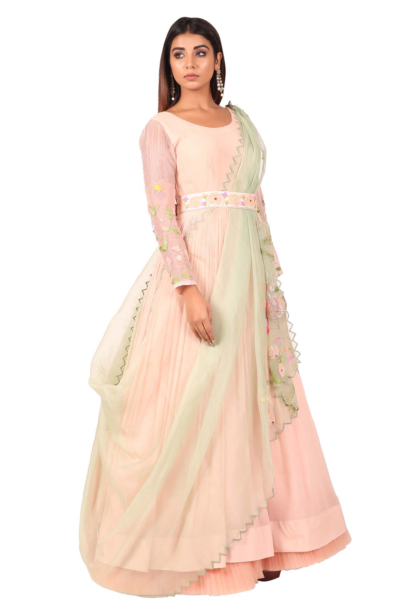 Party Wear Dark Pink Color Plain Long Gown With Dupatta – subhvastra